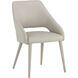 Galen Linea Light Grey Leather Dining Armchair